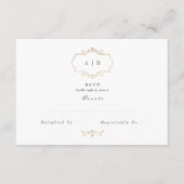 romantische  goudmonogram bruiloft RSVP kaartje (Voorkant)