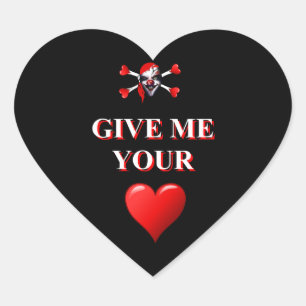 Romantische grappige piraat en rood liefdeshart hart sticker