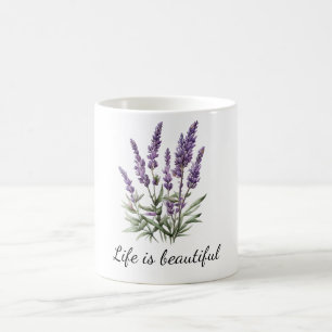 Romantische grijs paarse lavendel bloem koffiemok