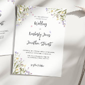 Romantische grillige bloemen bruiloft kaart