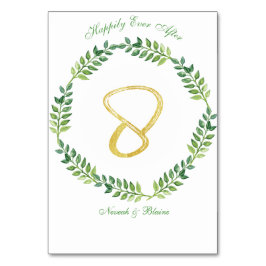 Romantische Groene Bladeren - Trouwtafel kaart 8 r