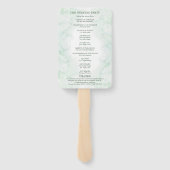 Romantische groene bruiloft bruiloftsprogramma handwaaier (Achterkant)