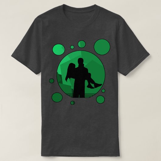 Romantische groene bubbel t-shirt (Design voorkant)