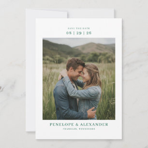 Romantische groene foto save the date