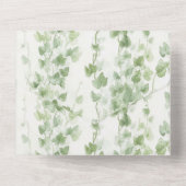 Romantische groene klimop bruiloft all in one uitnodiging (Achterkant)