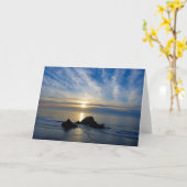 Romantische Grote Oceaan zonsondergang Kaart (Gele Bloem)