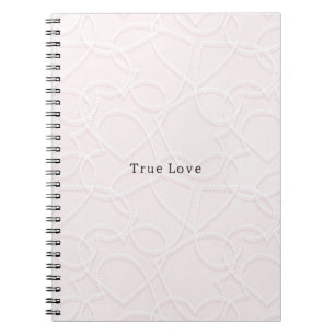 Romantische Grote Witte Harten Roze Valentijnsdag Notitieboek