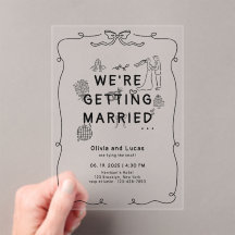 Romantische Hand Getrokken Whimsical Zwart Wit Huw
