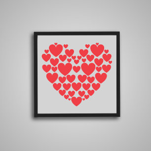 Romantische Hart Collage: Valentijnsdag Art Poster