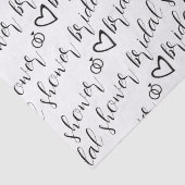 Romantische Hart Ringen Zwart Patroon Bruiloft Fee Tissuepapier (Detail)