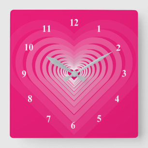 Romantische hart roze klok