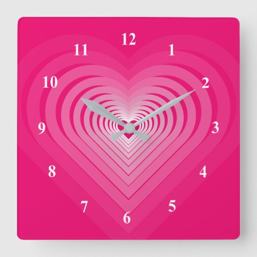 Romantische hart roze klok (Voorkant)