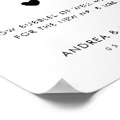 Romantische hart script bubbel verstuur bruiloft t poster (Hoek)