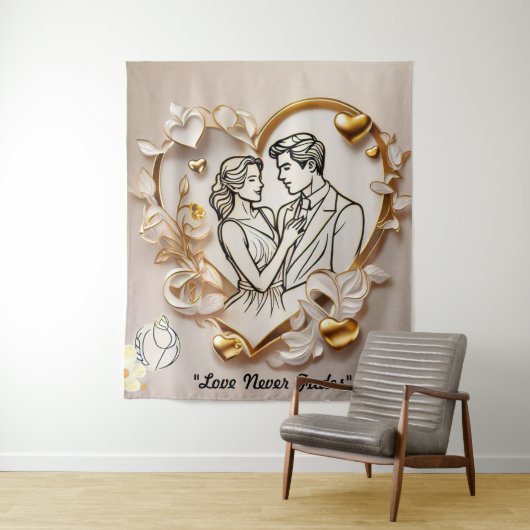 "Romantische Hart Space" Wandkleed (In situ)