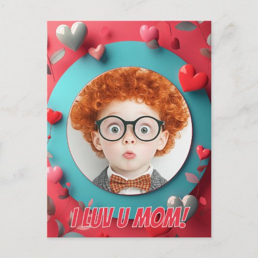 Romantische harten circulair briefkaart (Voorkant)