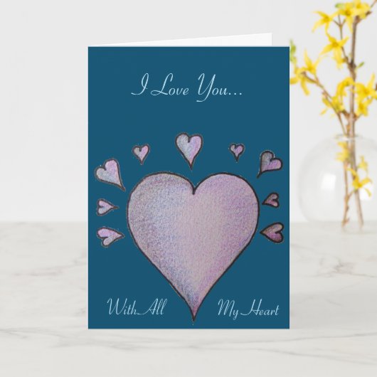 romantische harten met liefde vers voor valentijne kaart (Gele Bloem)