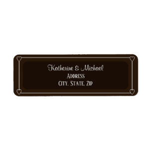 Romantische harten Modern Donkerbruin Eenvoudig Br Etiket