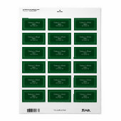 Romantische harten Modern Donkergroen Eenvoudige b Etiket (Full Sheet)