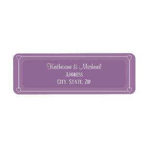Romantische harten Modern licht Paarse eenvoudige Etiket