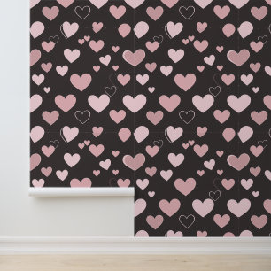Romantische harten naadloos patroon behang
