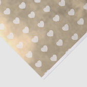 Romantische harten op Metallic Goud Bruiloft Decou Tissuepapier (Detail)