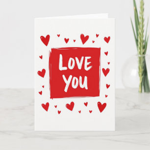 Romantische Hartjes Love You Kaart