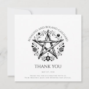 Romantische heidense wicca bruiloft plat dank je k bedankkaart