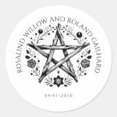 Romantische heidense wicca bruiloft ronde sticker (Voorkant)
