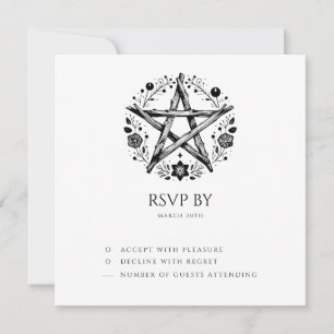 Romantische heidense wicca bruiloft RSVP uitnodigi Kaart