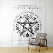 Romantische heidense wicca bruiloft wandkleed (In situ)