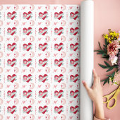 Romantische hemelse liefde hart boho maan patroon cadeaupapier