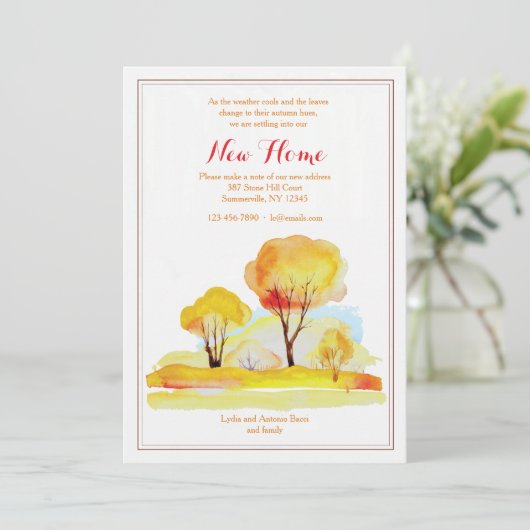 Romantische Herfst Bewegende Aankondiging (Staand voorkant)