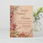 Romantische herfst bloemenrustieke Bourgondische b Kaart (Staand voorkant)