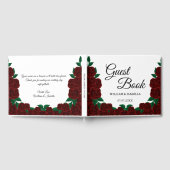 Romantische Herfst buiten bruiloft prachtige rode  Gastenboek (Volledig)