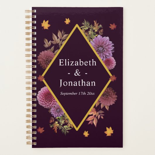 Romantische herfst Dahlia bruiloft Planner (Voorkant)