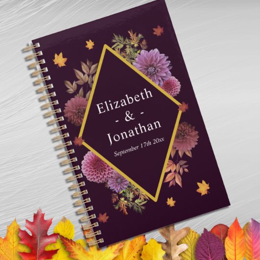 Romantische herfst Dahlia bruiloft Planner