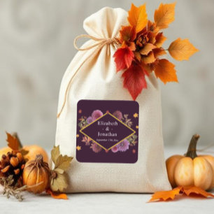 Romantische herfst Dahlia bruiloft Vierkante Sticker