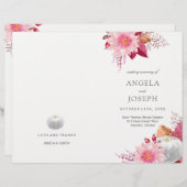 Romantische Herfst Dahlias Wedding Programs (Voorkant / Achterkant)