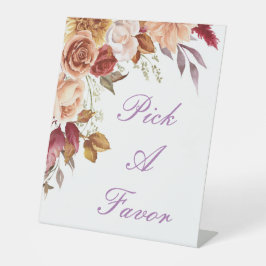 ROMANTISCHE HERFST KLEUREN VRIJGEZELLENFEEST WELKO RECLAMEBORD MET VOETSTUK