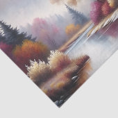 Romantische herfst River Scene Landschap Decoupage Tissuepapier (Detail)