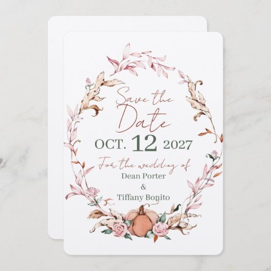 Romantische Herfst Save The Dates Save The Date (Voorkant / Achterkant)