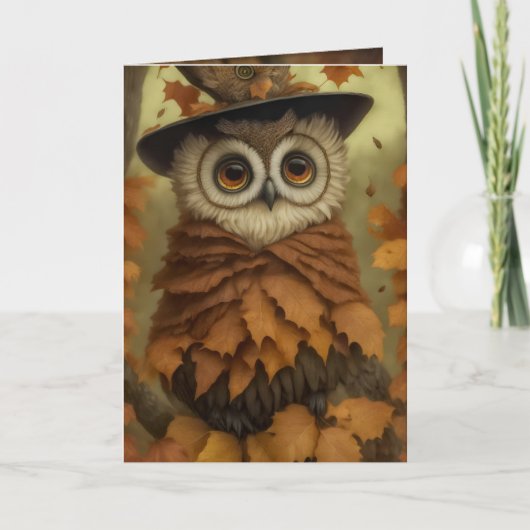 Romantische Herfst Uil Gedicht Herfst Jubileum Woo Feestdagen Kaart (Voorkant)