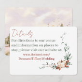 Romantische herfstbruiloft detailkaarten save the date (Voorkant / Achterkant)