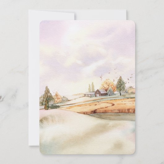 Romantische herfstbruiloft kaart (Achterkant)