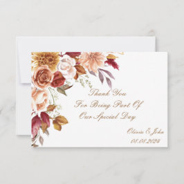 ROMANTISCHE HERFSTKLEUREN BRUIDSDIEPTE  BEDANKKAART