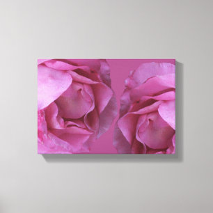 Romantische hete roze Valentijn rozen moderne bloe Canvas Afdruk