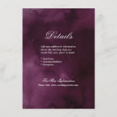 Romantische humeurige pruim kalligrafie bruiloft d informatiekaartje (Voorkant)