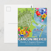 Romantische huwelijksreis vakantie Cancun Mexico k Briefkaart (Voorkant / Achterkant)