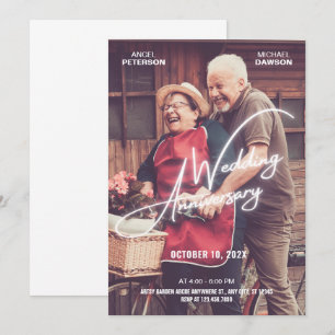 Romantische huwelijksverjaardag foto kaart