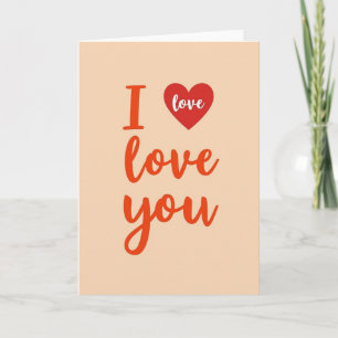 Romantische I Love You Perzik Kaart